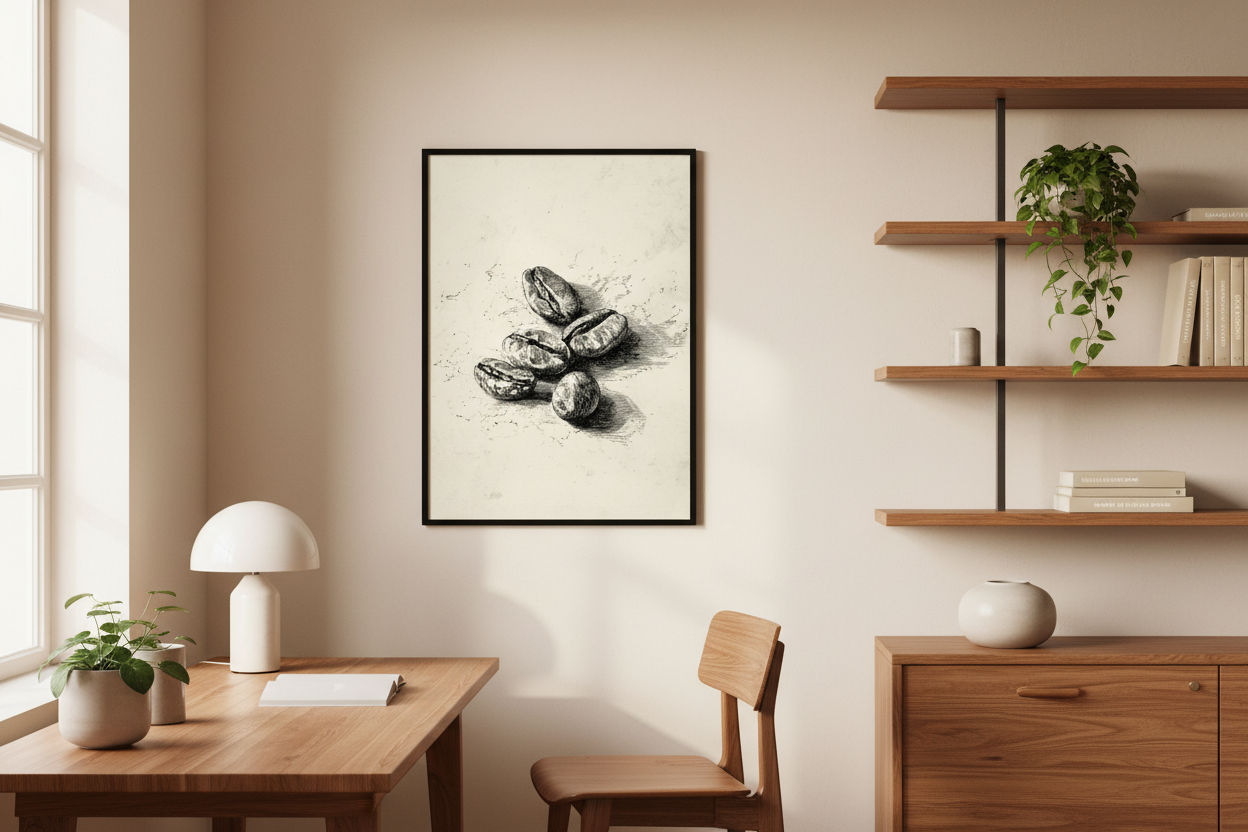 Kaffe Plakat 88 i kontor 1980'erne