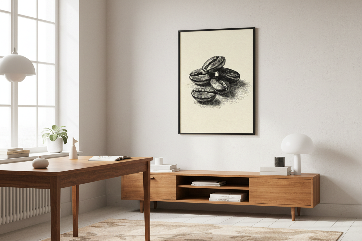 Kaffe Plakat 89 i kontor 1980'erne