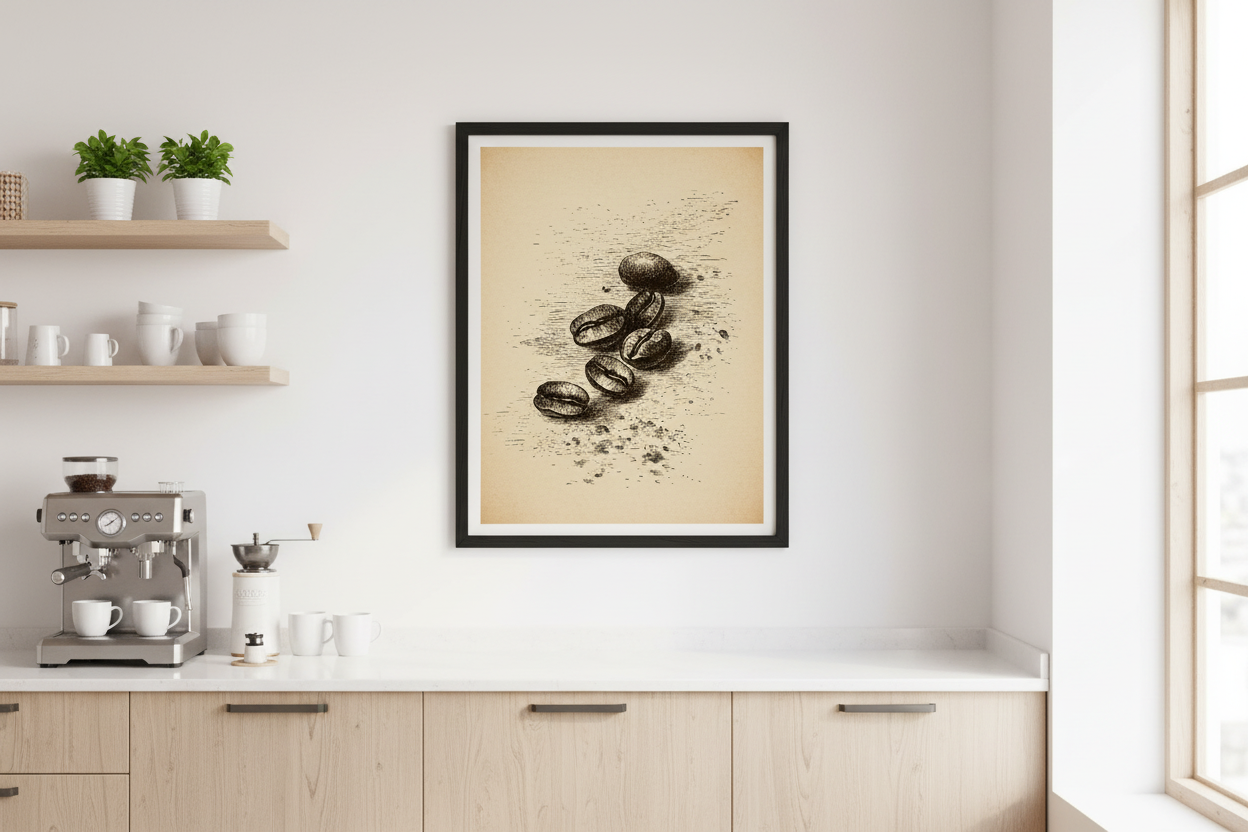 Kaffe Plakat 90 i køkken