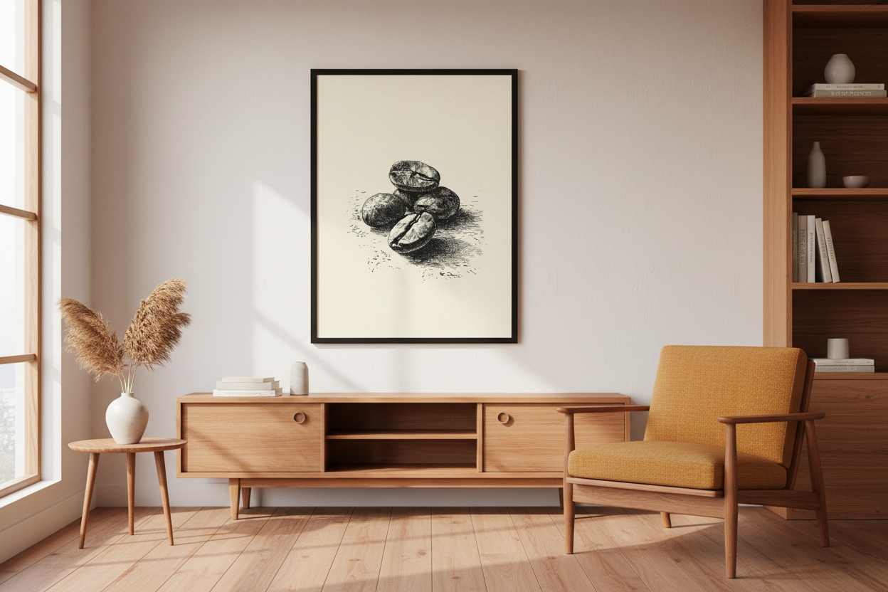 Kaffe Plakat 91 i kontor 1980'erne