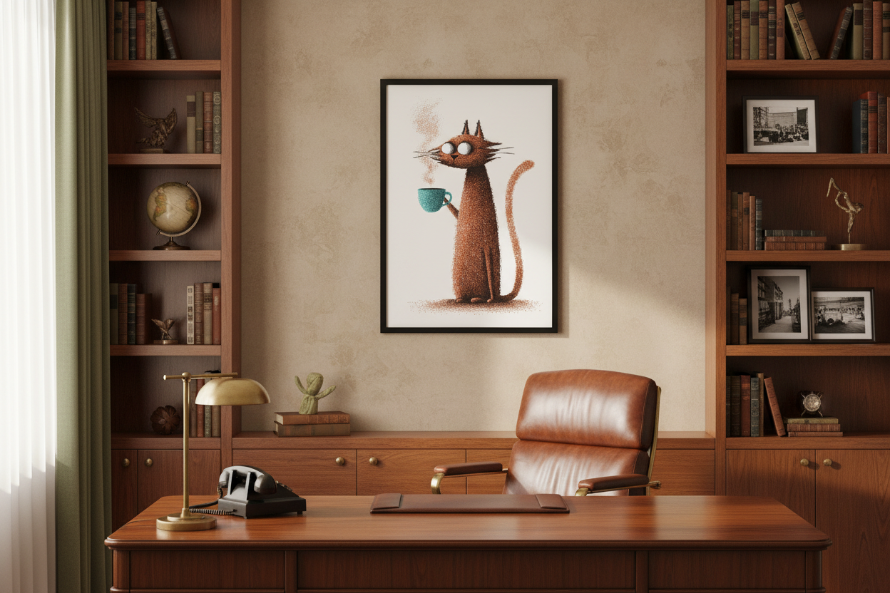 Kaffe Plakat 93 i kontor 1960'erne