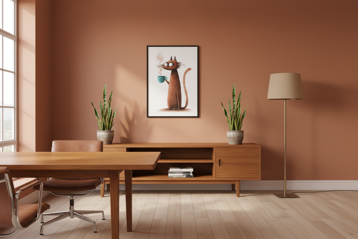 Kaffe Plakat 93 i kontor 1980'erne