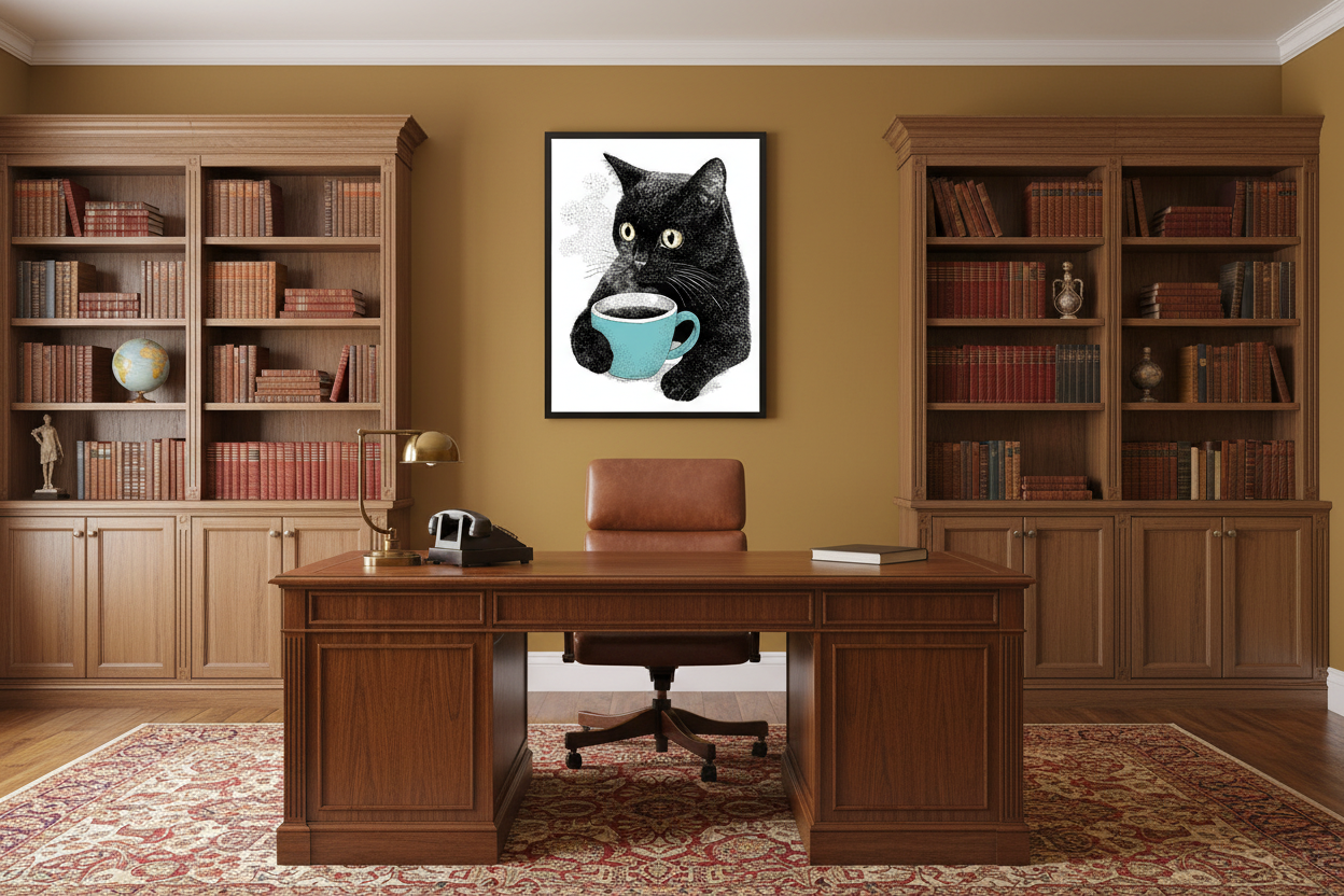 Kaffe Plakat 94 i kontor 1960'erne