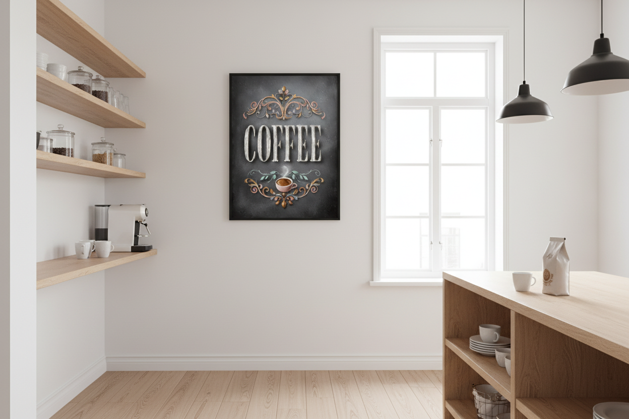 Kaffe Plakat 95 i køkken