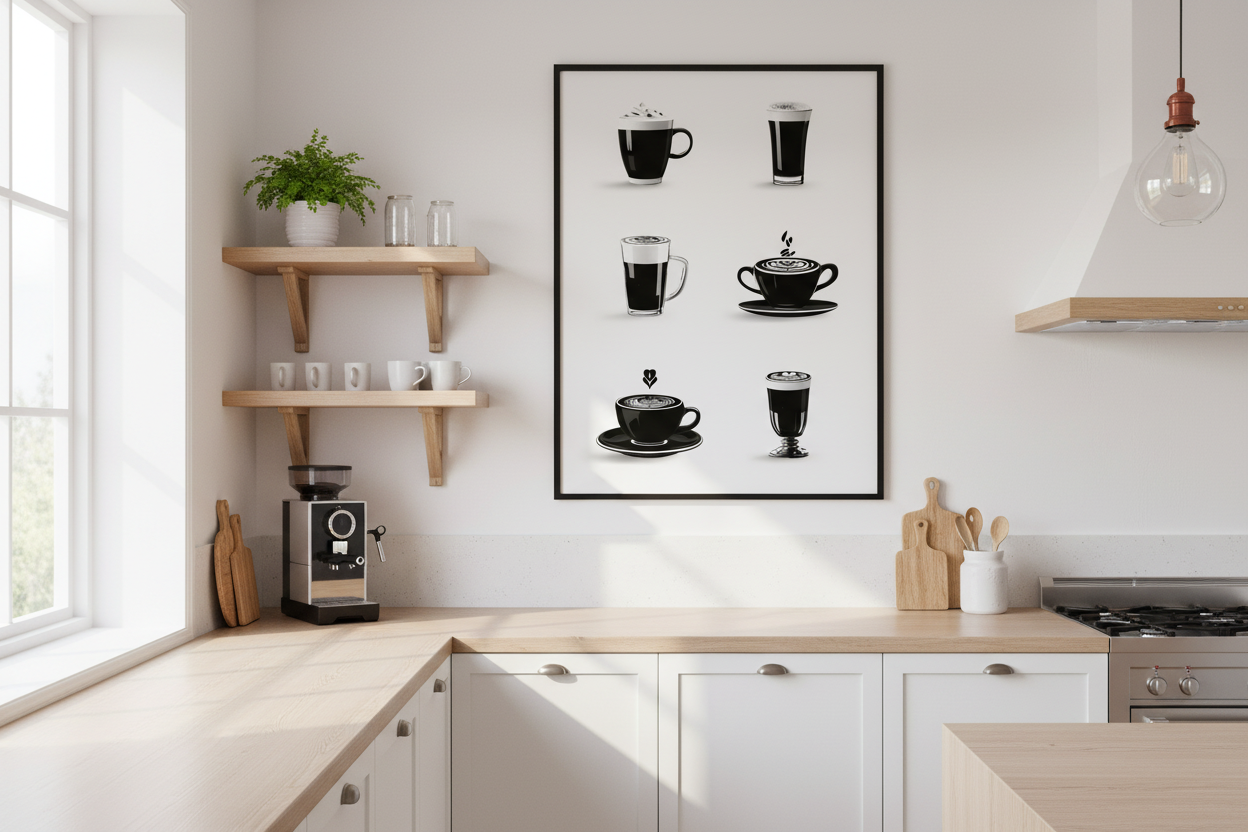 Kaffe Plakat 96 i køkken