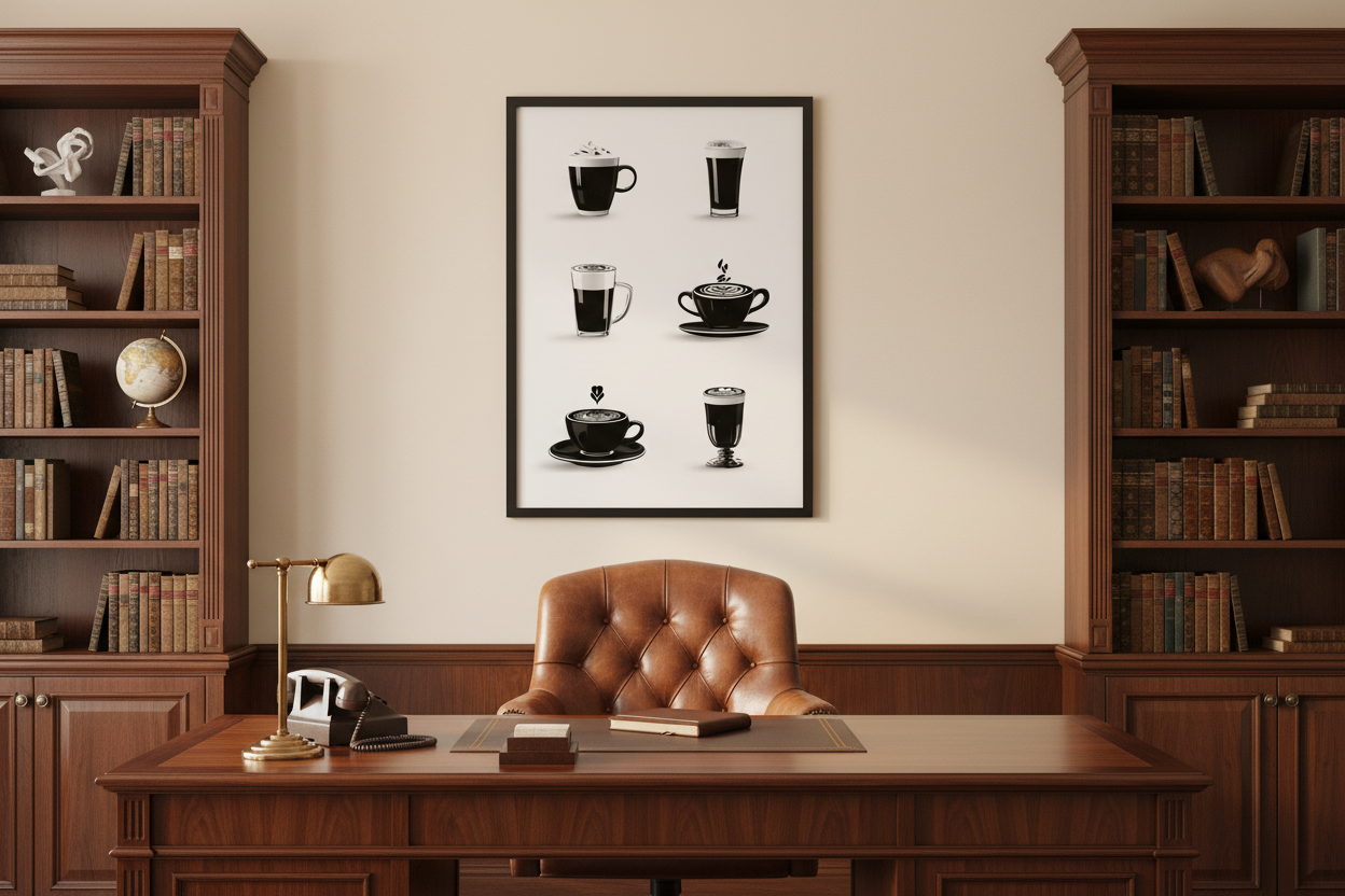 Kaffe Plakat 96 i kontor 1960'erne