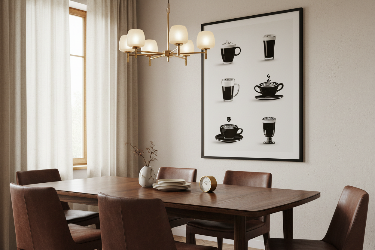 Kaffe Plakat 96 i spisestue