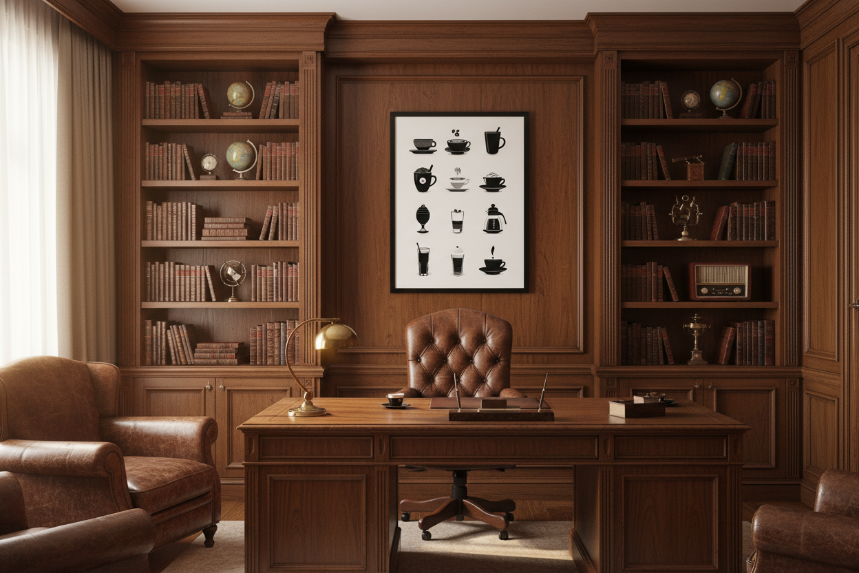 Kaffe Plakat 97 i kontor 1960'erne