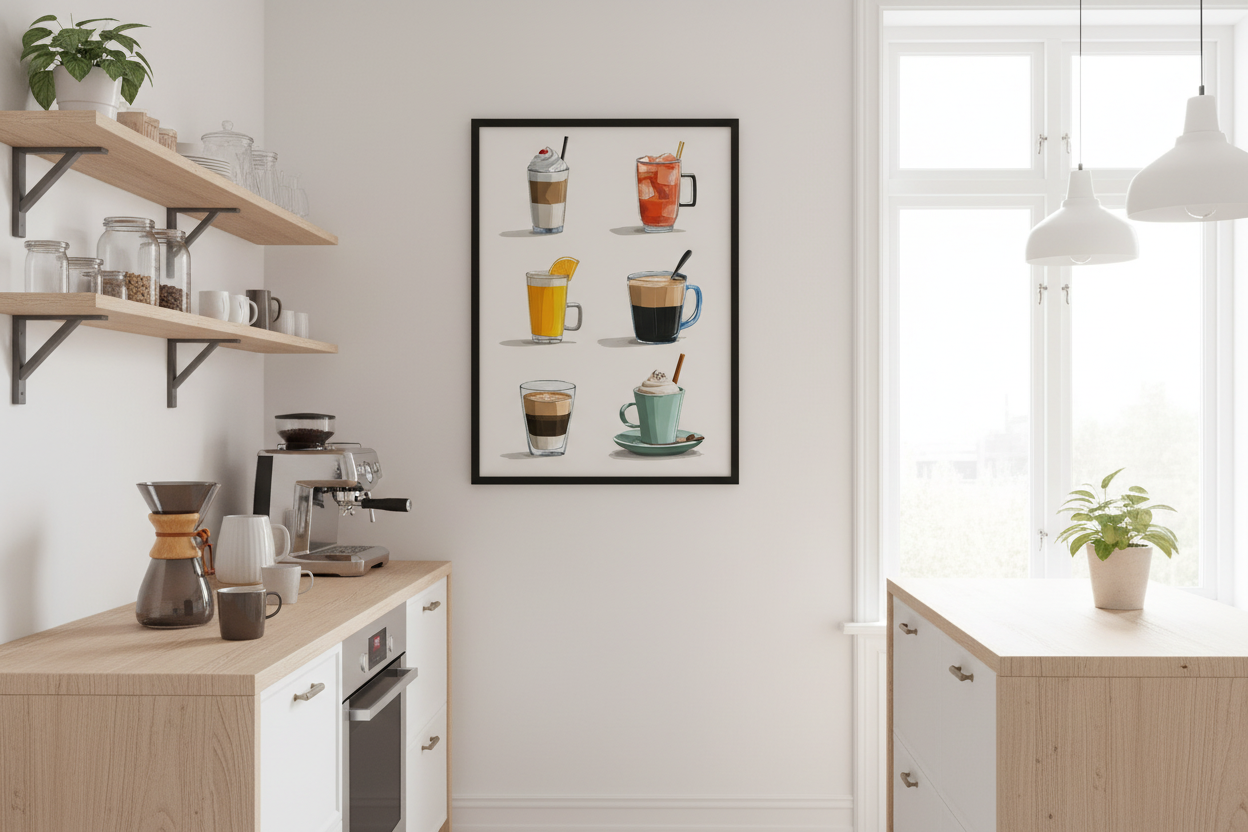 Kaffe Plakat 98 i køkken