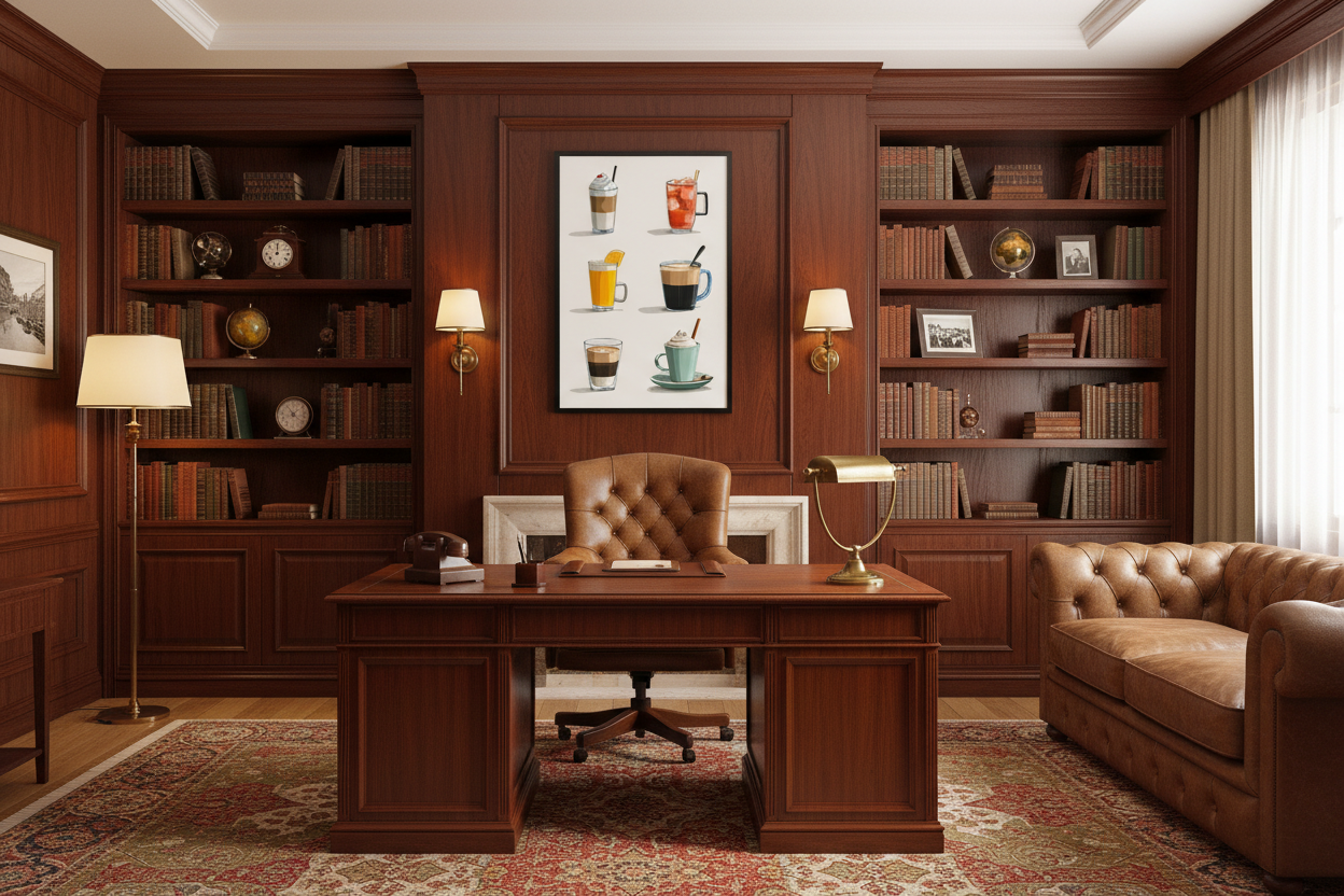 Kaffe Plakat 98 i kontor 1960'erne