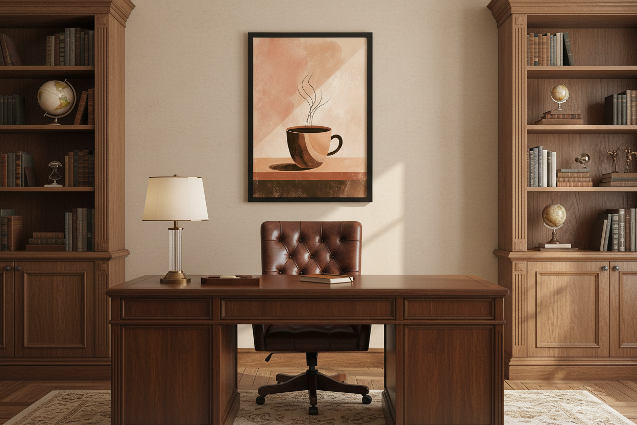 Kaffe Plakat 99 i kontor 1960'erne