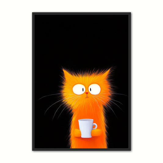 Kaffe Plakat 73 - Kat og Morgenkaffe