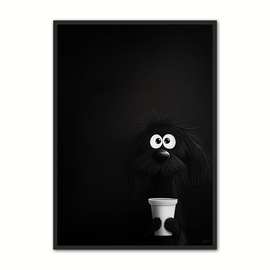 Kaffe Plakat 74 - Hund og Morgenkaffe