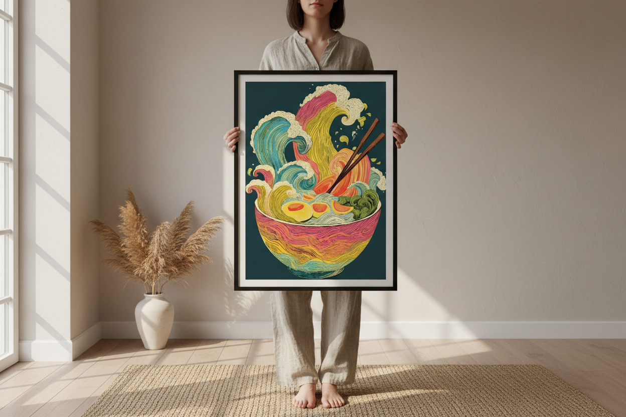 Person holder japansk plakat