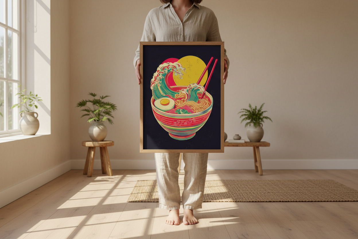 Person holder japansk plakat