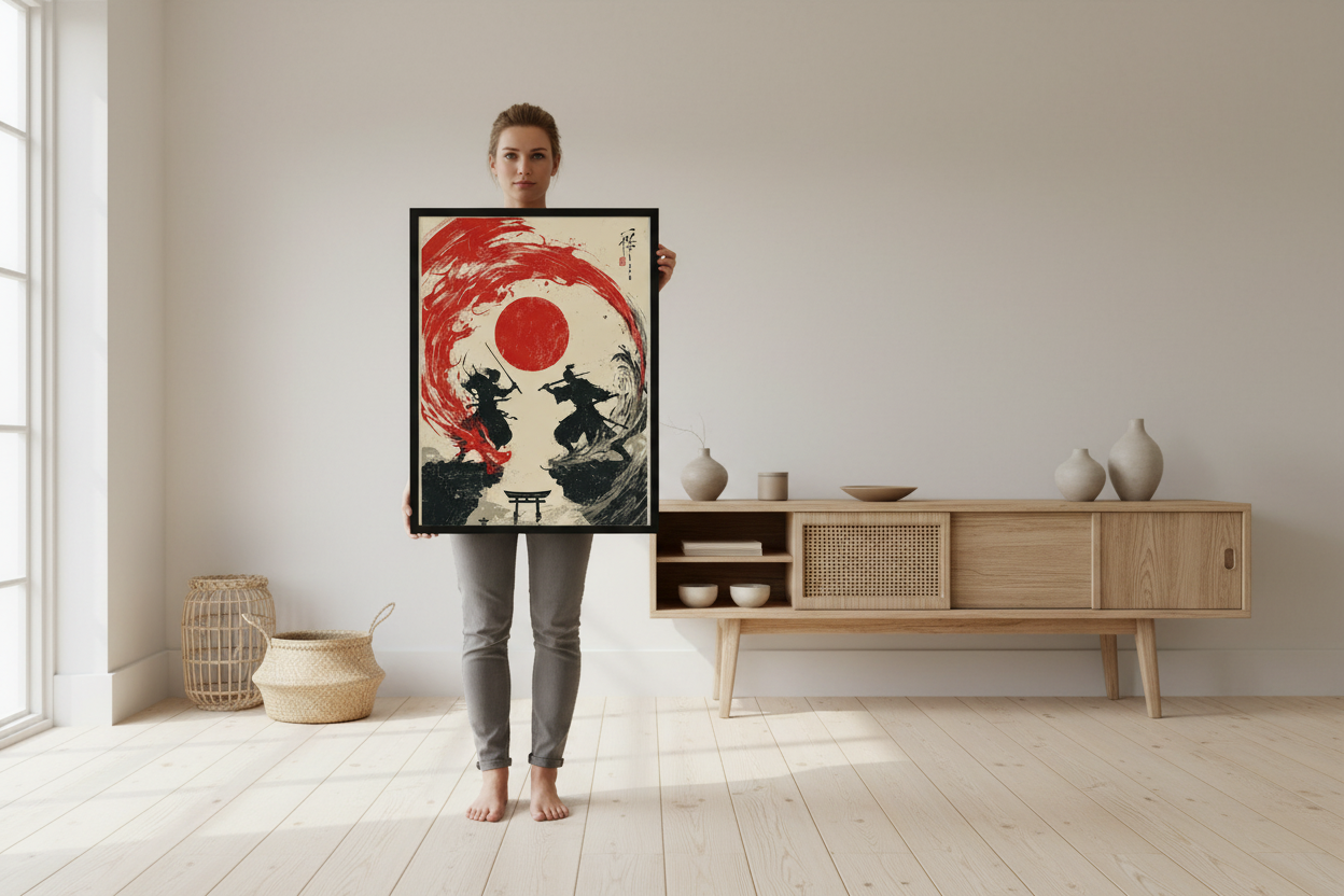 Person holder japansk plakat