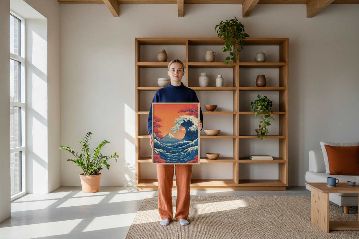 Person med plakat
