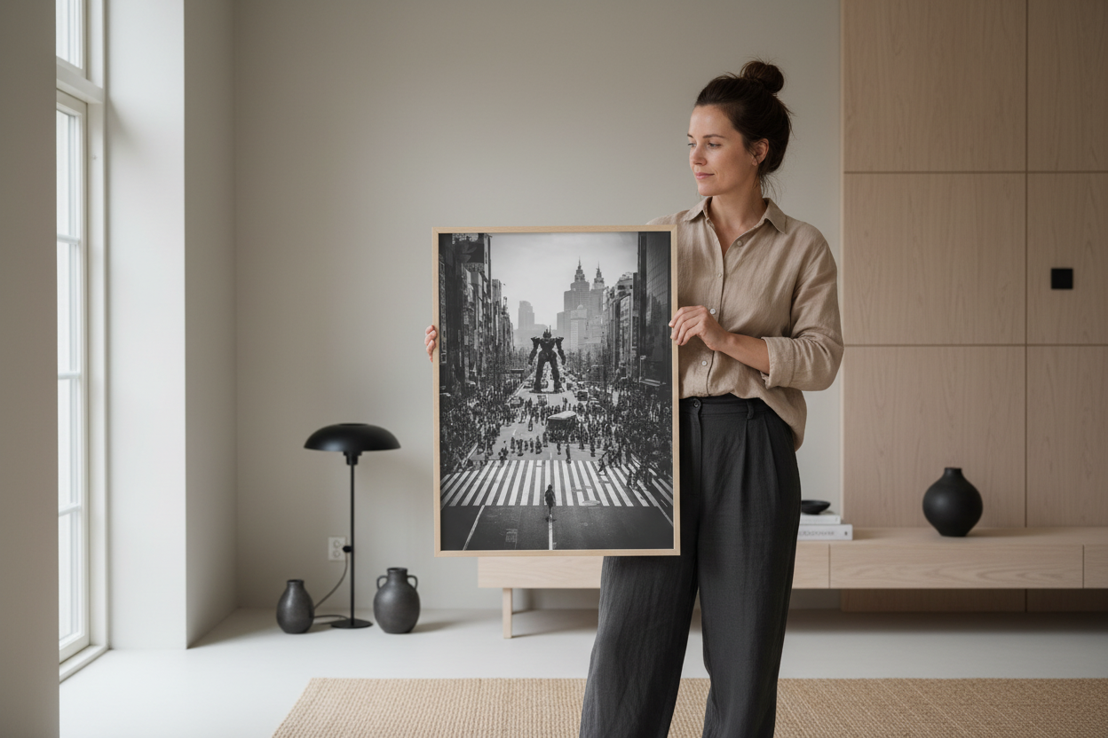 Person med plakat