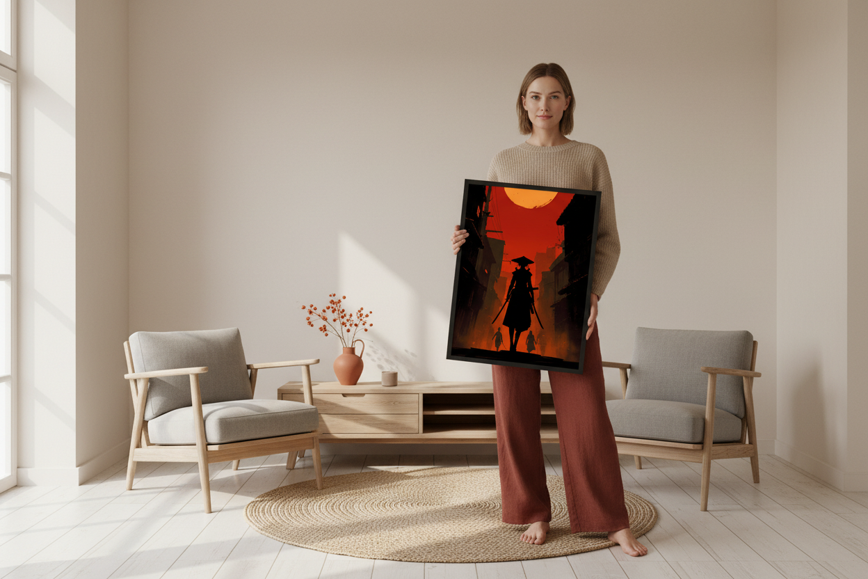 Person med plakat