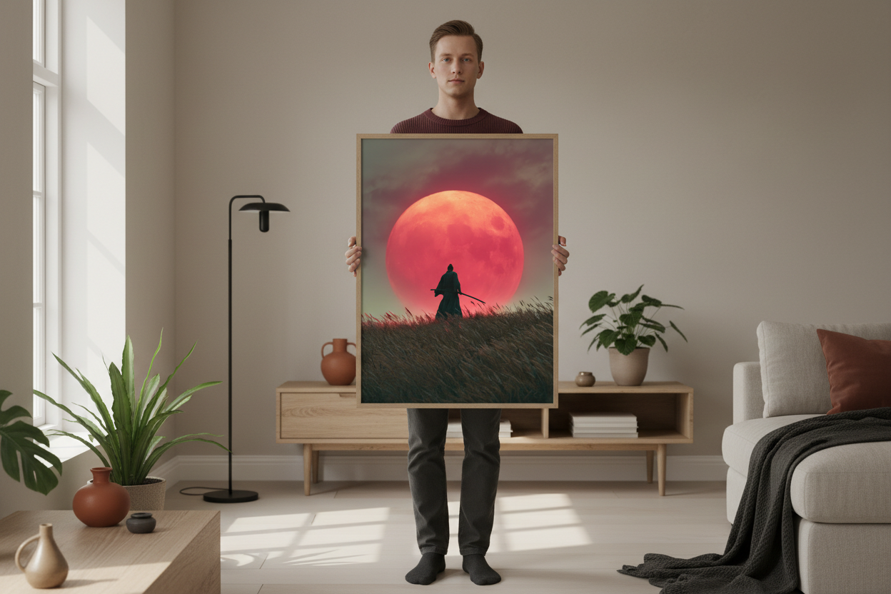 Person med plakat