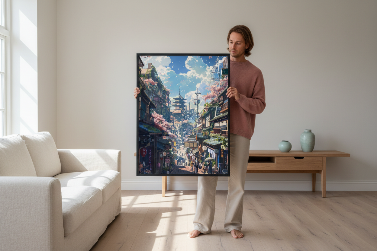 Person med plakat