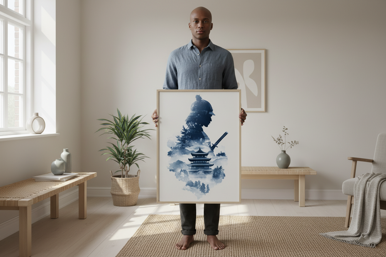 Person med plakat