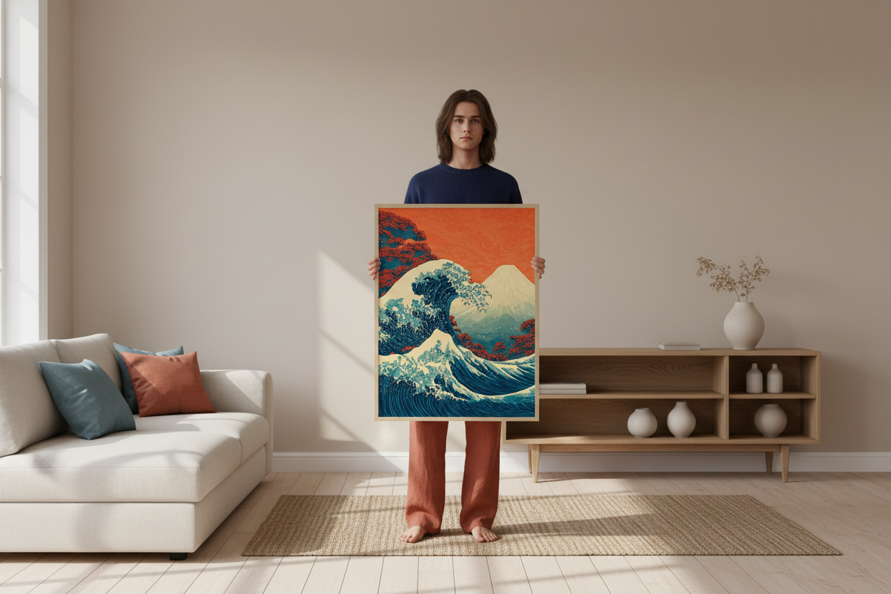 Person med plakat