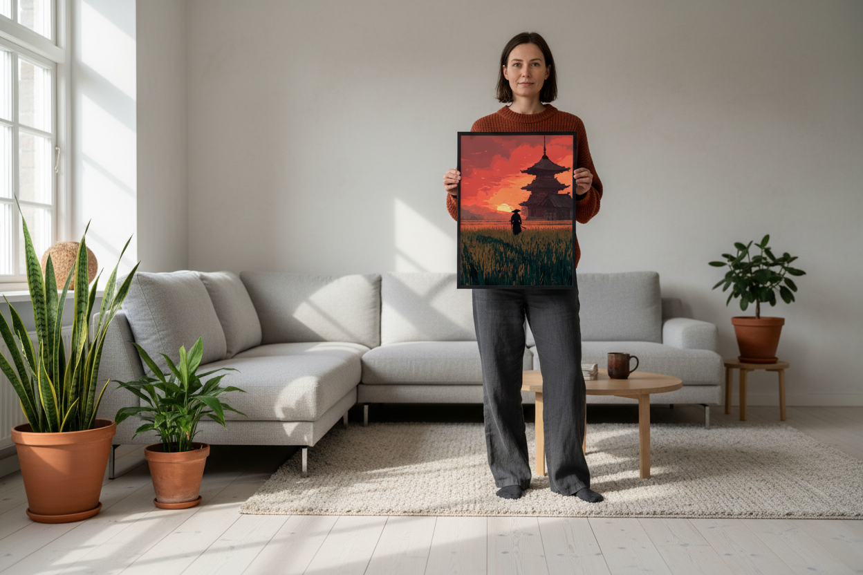 Person med plakat