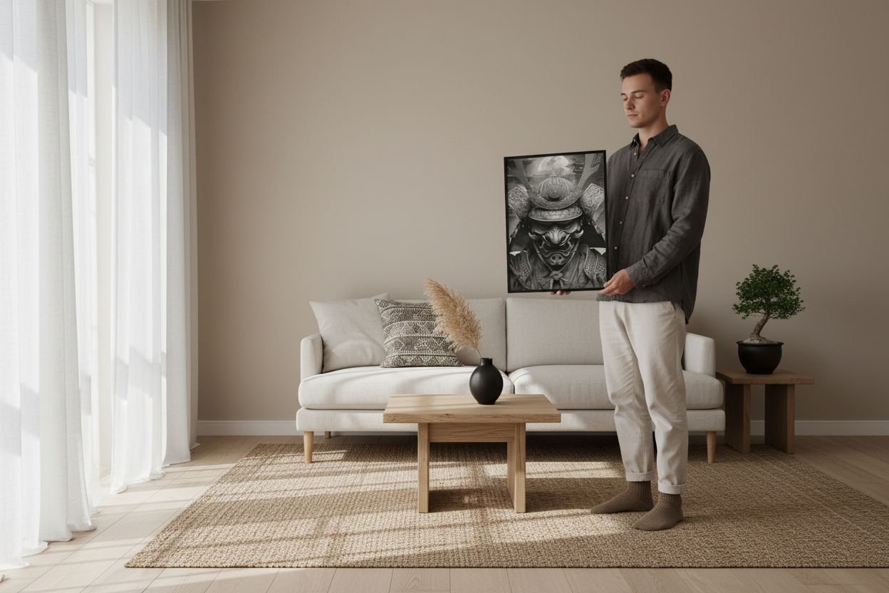 Person med plakat