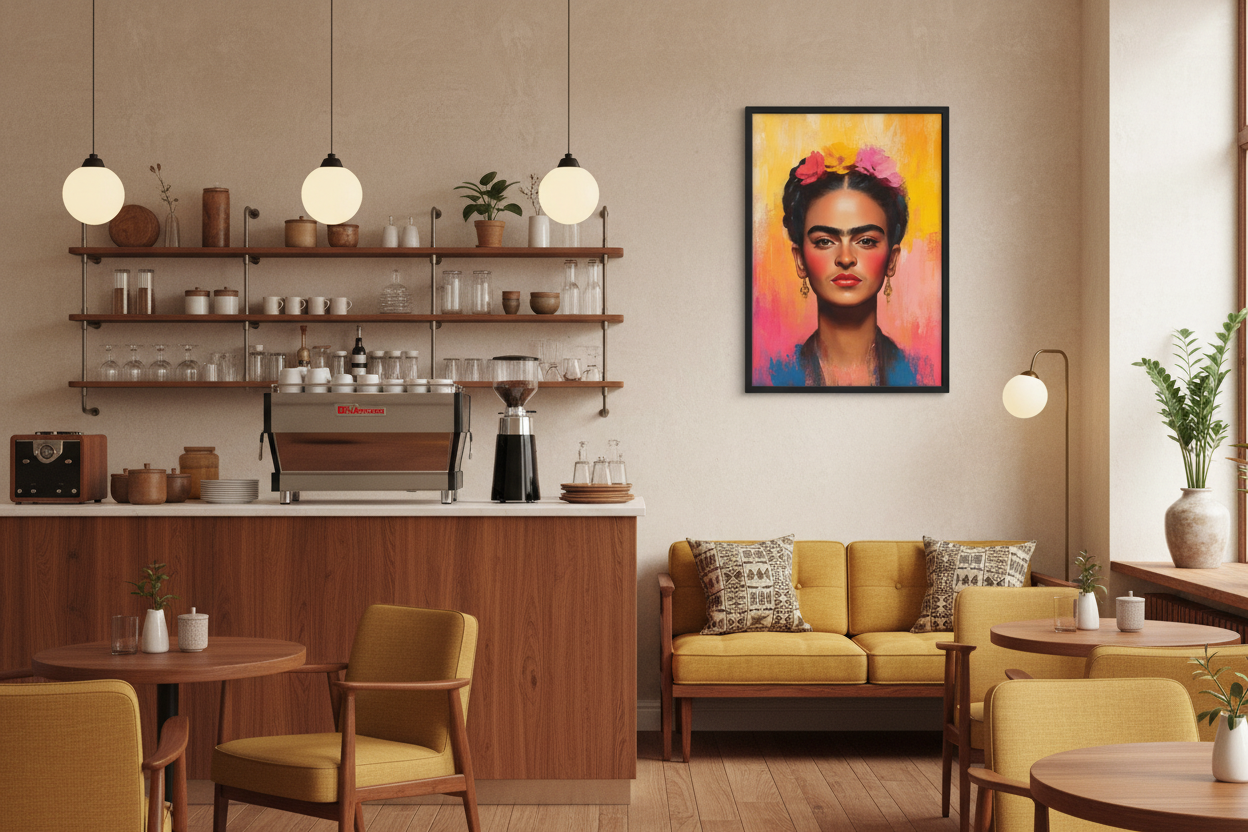 Portræt Plakat 105 i cafe