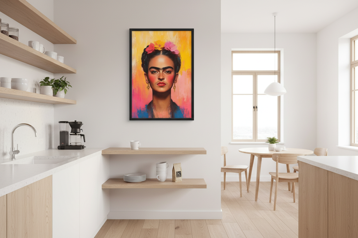 Portræt Plakat 105 i køkken