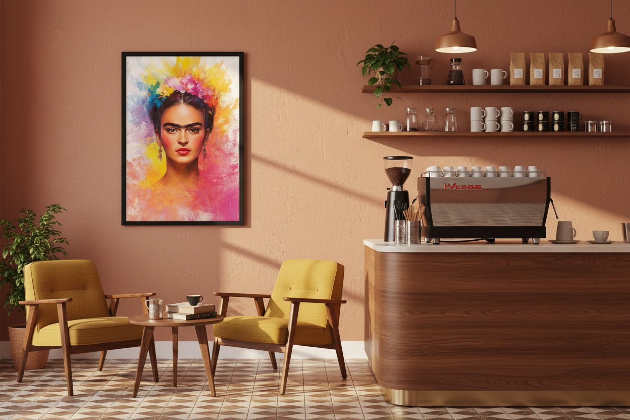Portræt Plakat 106 i cafe