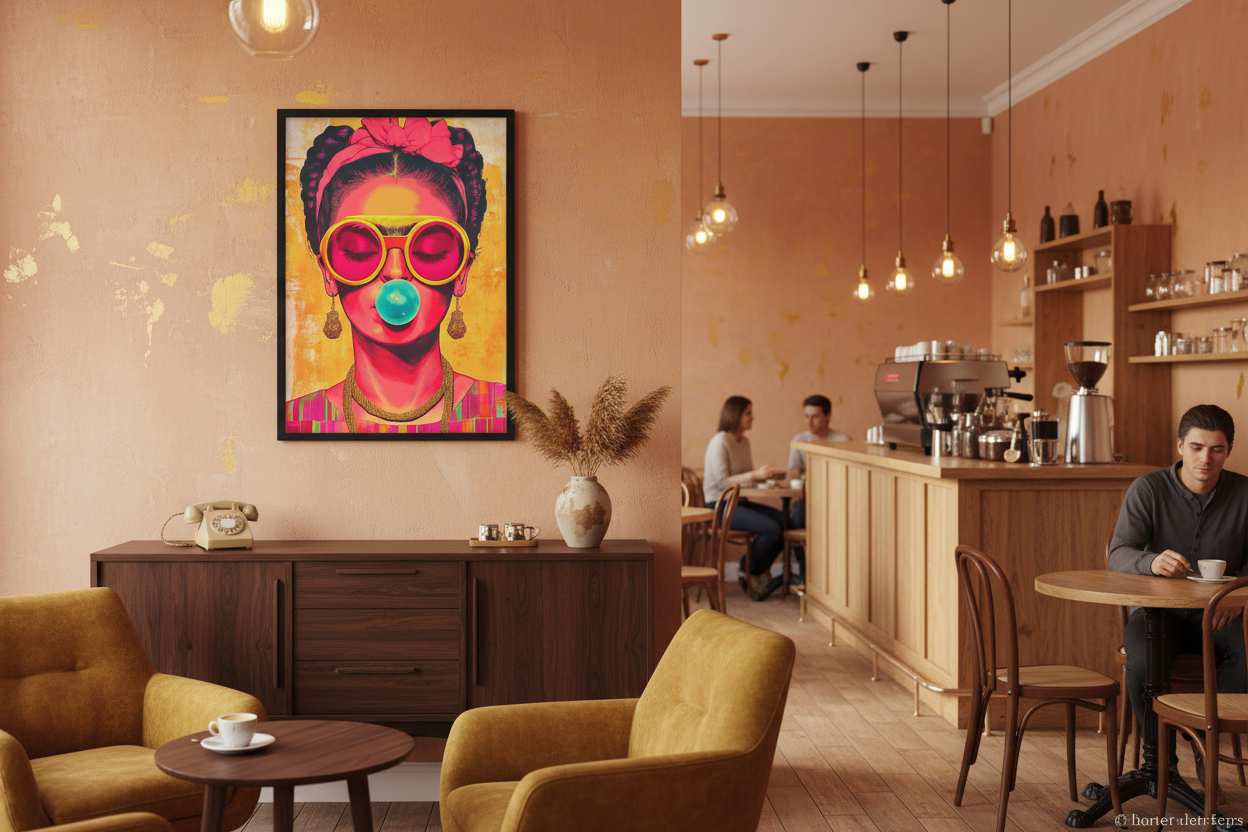 Portræt Plakat 108 i cafe