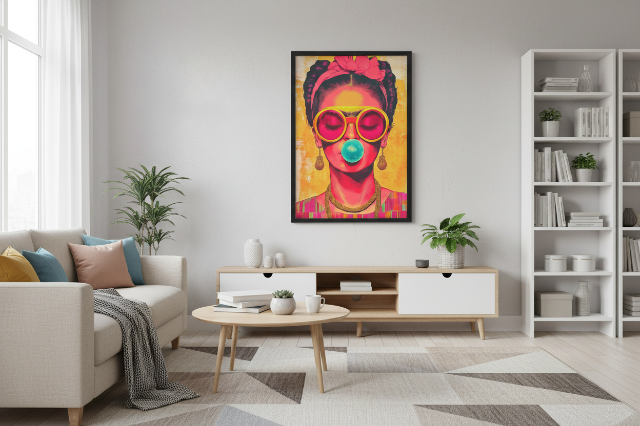 Portræt Plakat 108 i IKEA stue