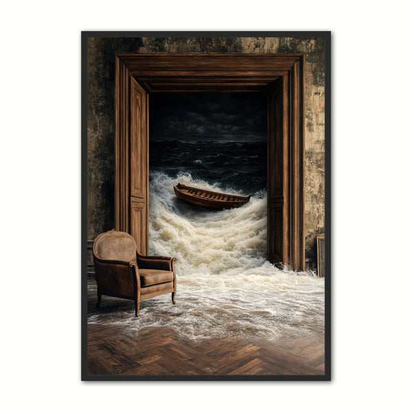 Surrealistisk Plakat Det Stormfulde Rum