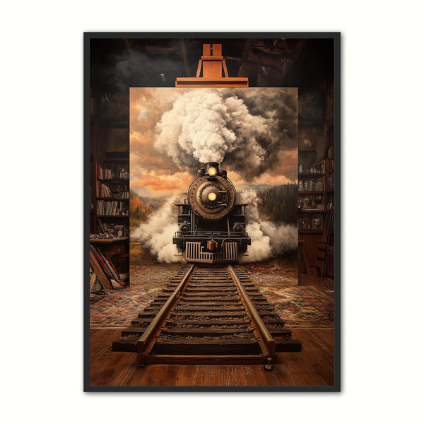 Surrealistisk Plakat Tiden Togene