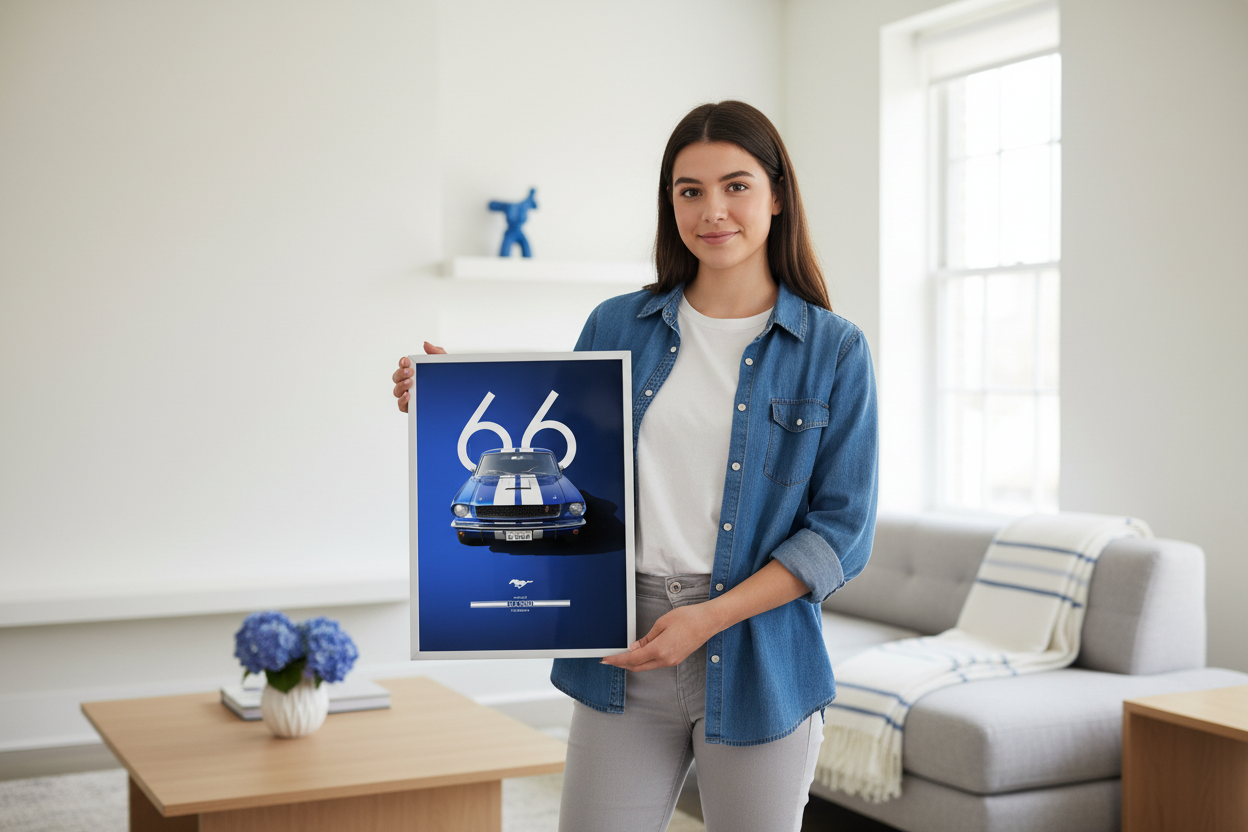 Ung pige med plakat